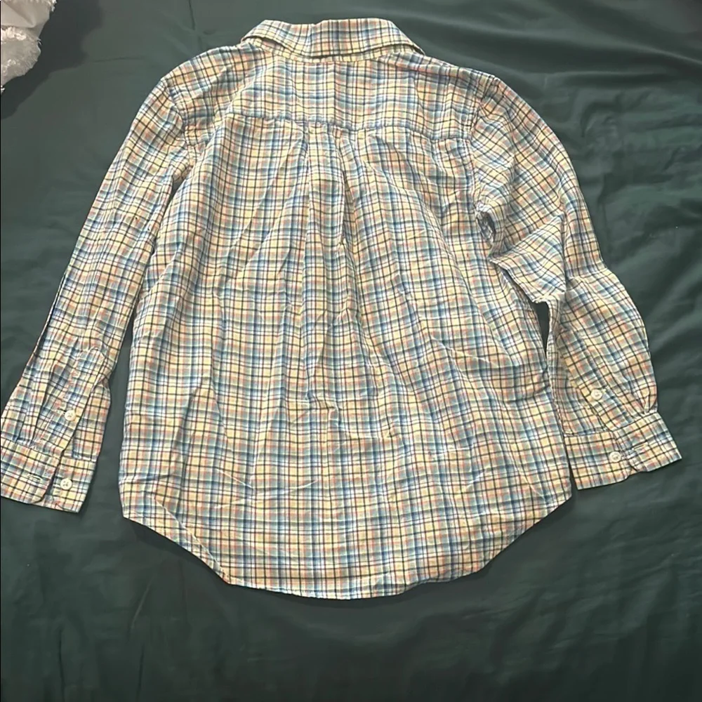 Ralph Lauren Blue and Orange Plaid Button Down Shirt